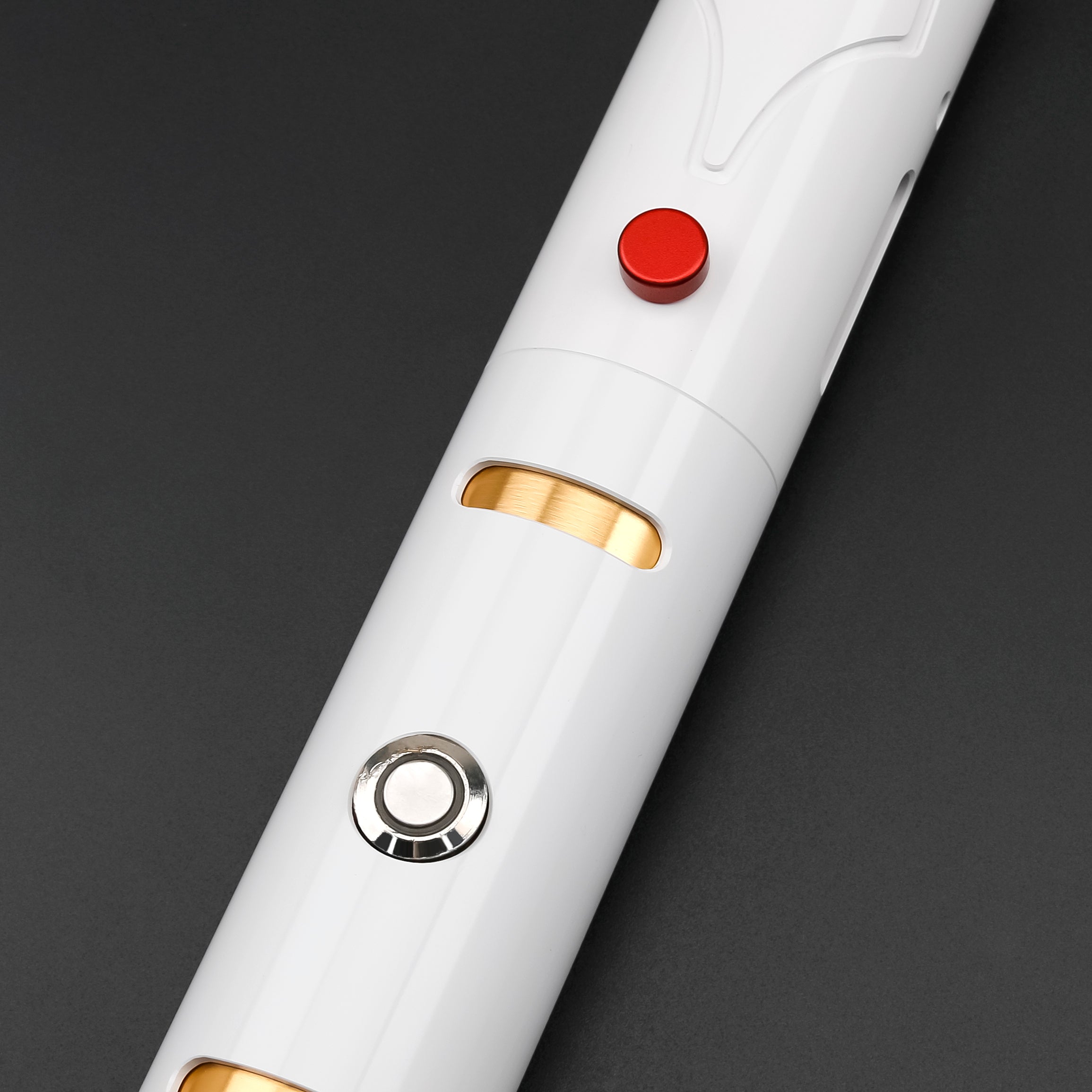 Partial view of Guard saber staff hilt