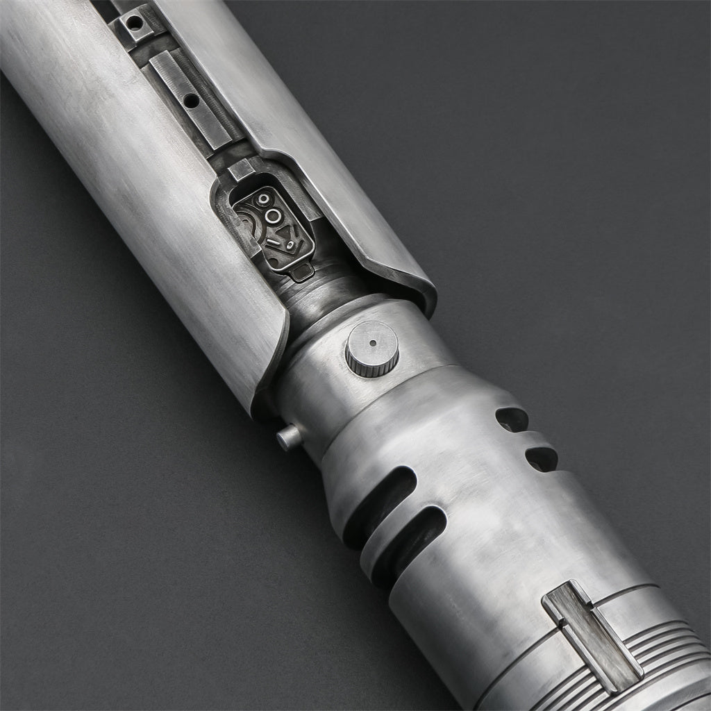 Partial view of Cal Kestis EP3 Weathered lightsaber 