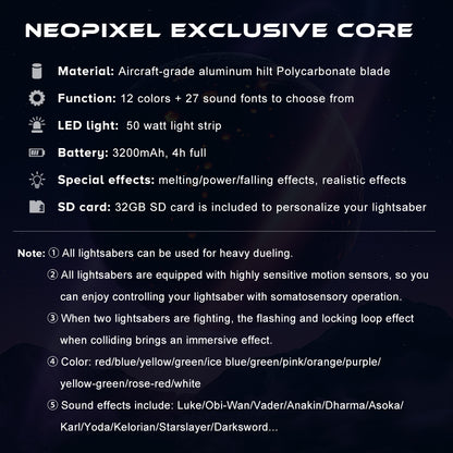 Neopixel Core Lightsaber Parameters