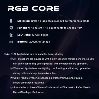 RGB Core Lightsaber Parameters