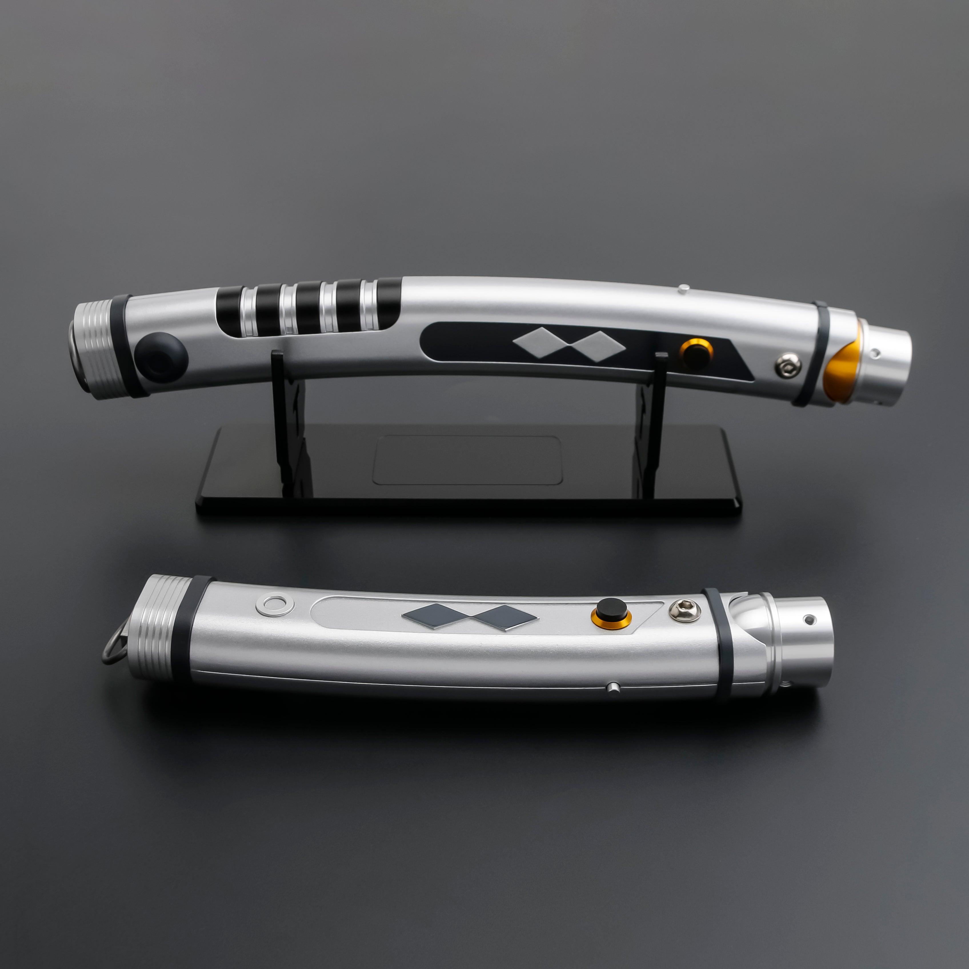 Ahsoka lightsaber on the display stand