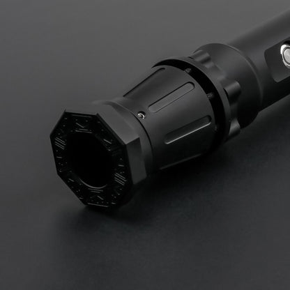 Partial view of dark rey hilt