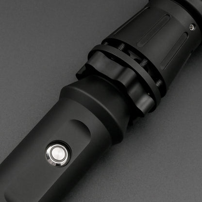 Partial view of dark rey lightsaber hilt