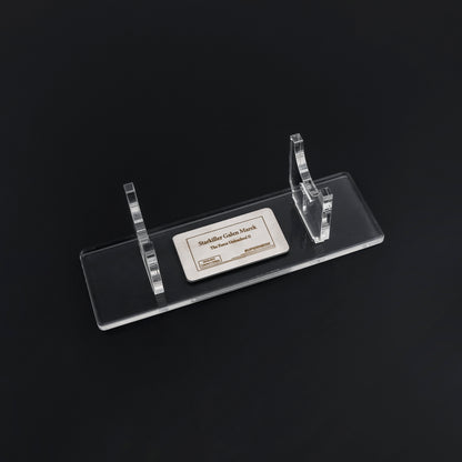 Nameplate on lightsaber stand 