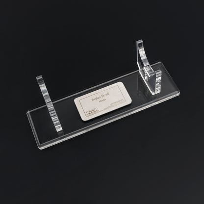 Lightsaber nameplate on display stand 