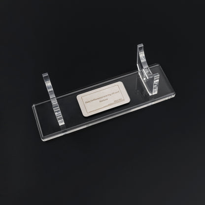 Lightsaber nameplate on display stand 